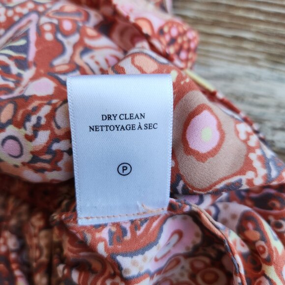 A.L.C. Carly Floral Silk Smocked Mini Dress Cap Sleeve Multicolor Chiffon - Picture 16 of 16